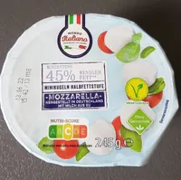 Mozzarella Halbfettstufe