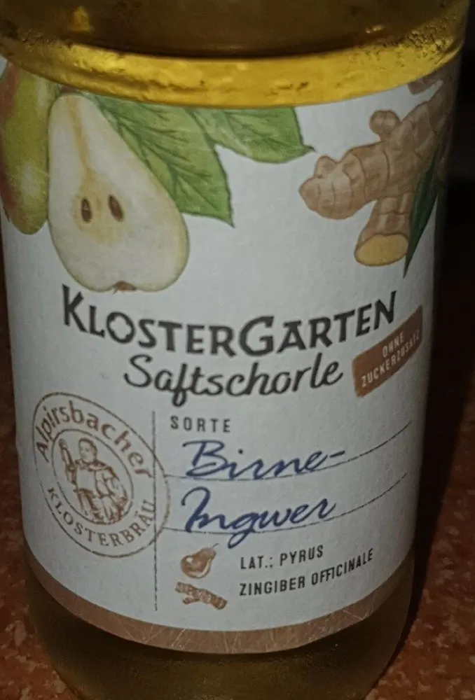 Saftschorle Birne Ingwer
