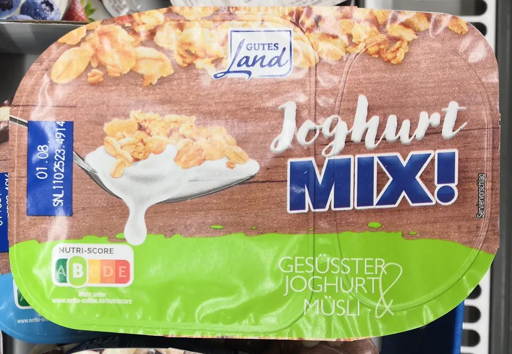 Joghurt Mix! Gesüßter Joghurt & Müsli