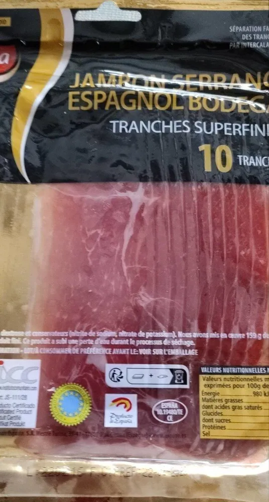 Jambon Serrano espagnol bodega