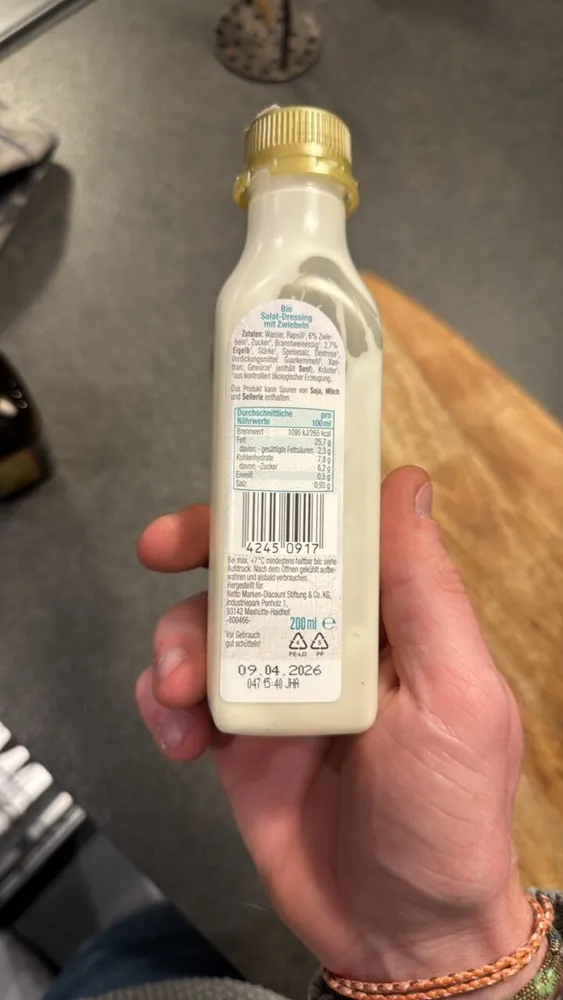 Bio Salat-Dressing mit Zwiebeln