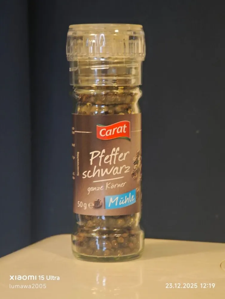 Pfeffer schwarz Mühle