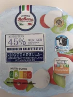 Mozzarella weniger Fett