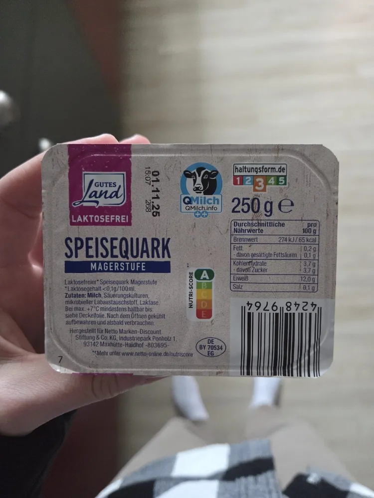 Speisequark Magerstufe Laktosefrei