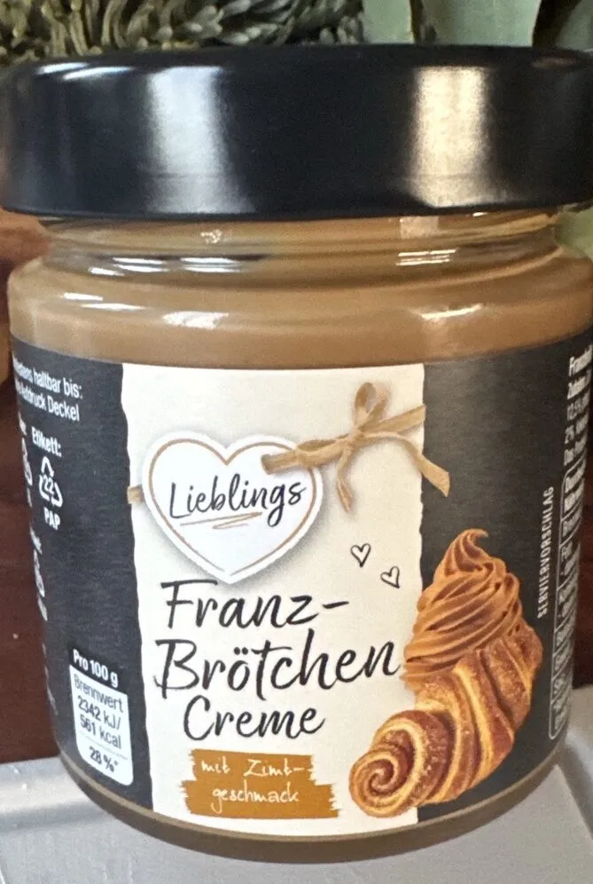 Lieblings Franzbrötchen Creme mit Zimtgeschmack 4.49€ 200 g (22.45 / kg) Franzbrötchen-Creme (Lieblings)  42493709