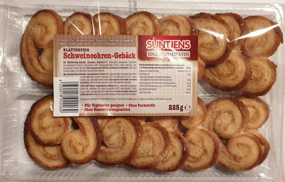 Blätterteig Schweineohren-Gebäck