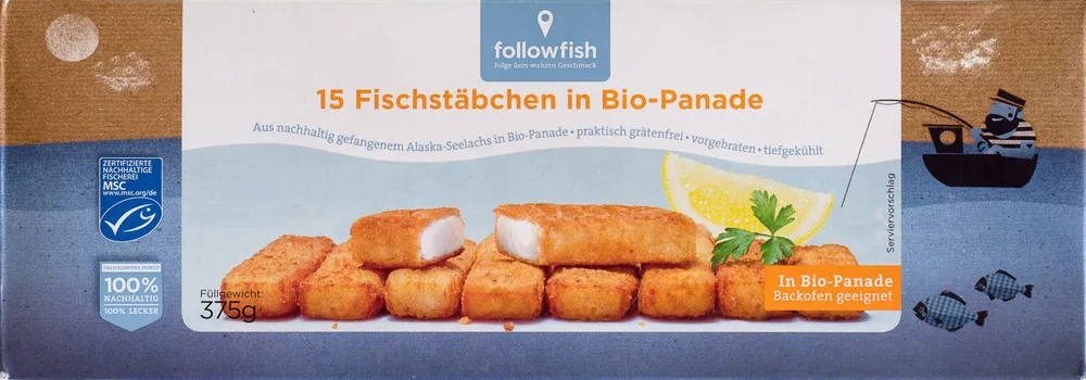 Fischstabchen in bio panade