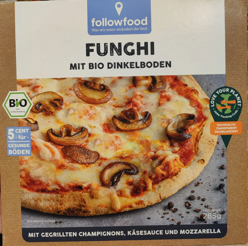 Pizza Funghi mit Bio Dinkelboden
