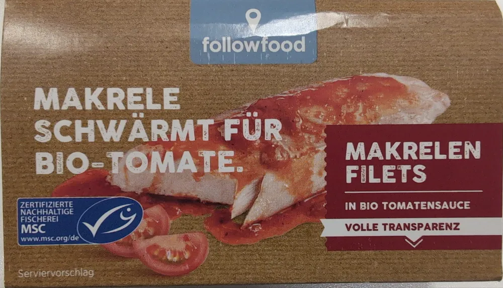 Makrelenfilets in Bio Tomatensauce
