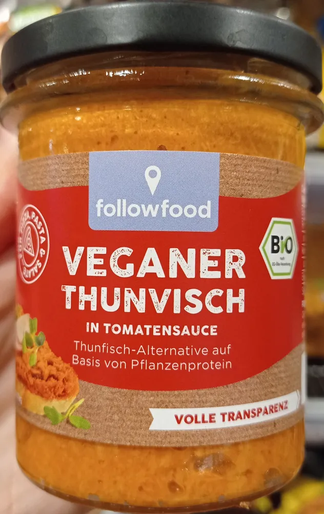 Veganer Thunvisch in Tomatensauce
