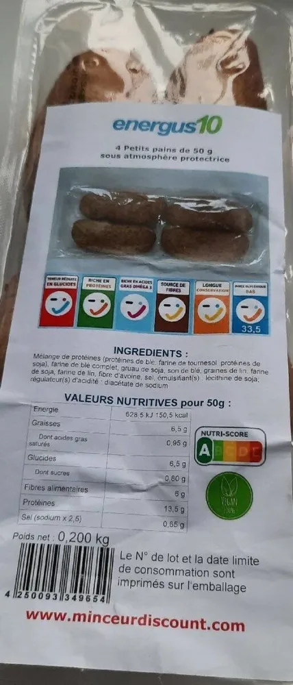 Energus 10 petits pains de 50g
