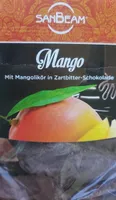 Mango mit Mangolikör in Zartbitter-Schokolade