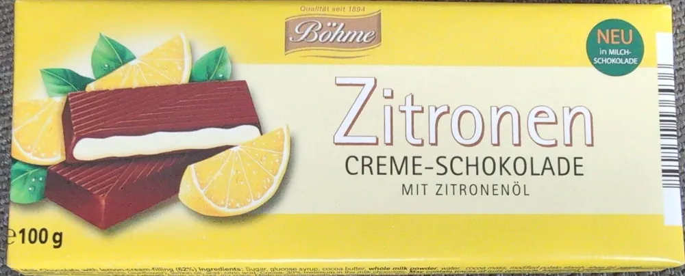 Zitronen Creme Schokolade