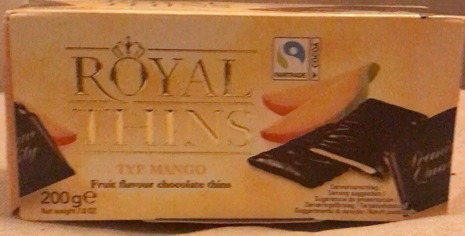 Mango flavor chocolate thins