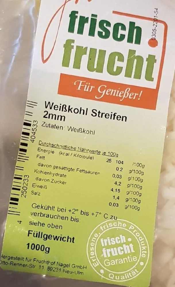 Weißkohl Streifen