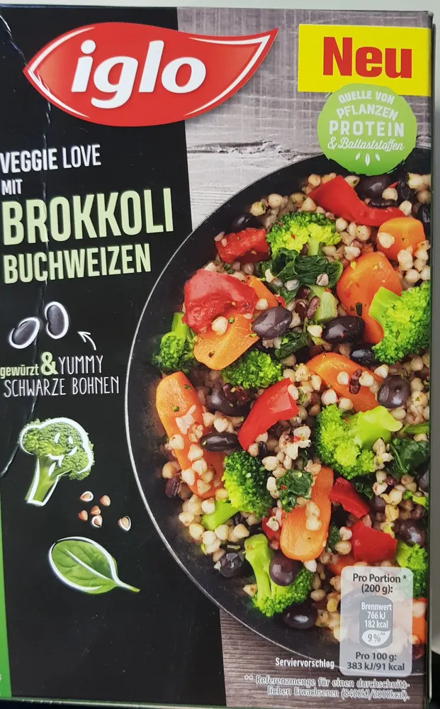 Iglo Brokkoli Buchweizen 4250241207768 Gemüsemischung  mit schwarzen Bohnen, Buchweizen und schwarzem Reis