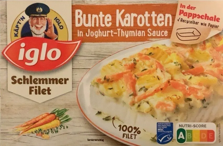 Schlemmer-Filet Bunte Karotten in Joghurt-Thymian Sauce