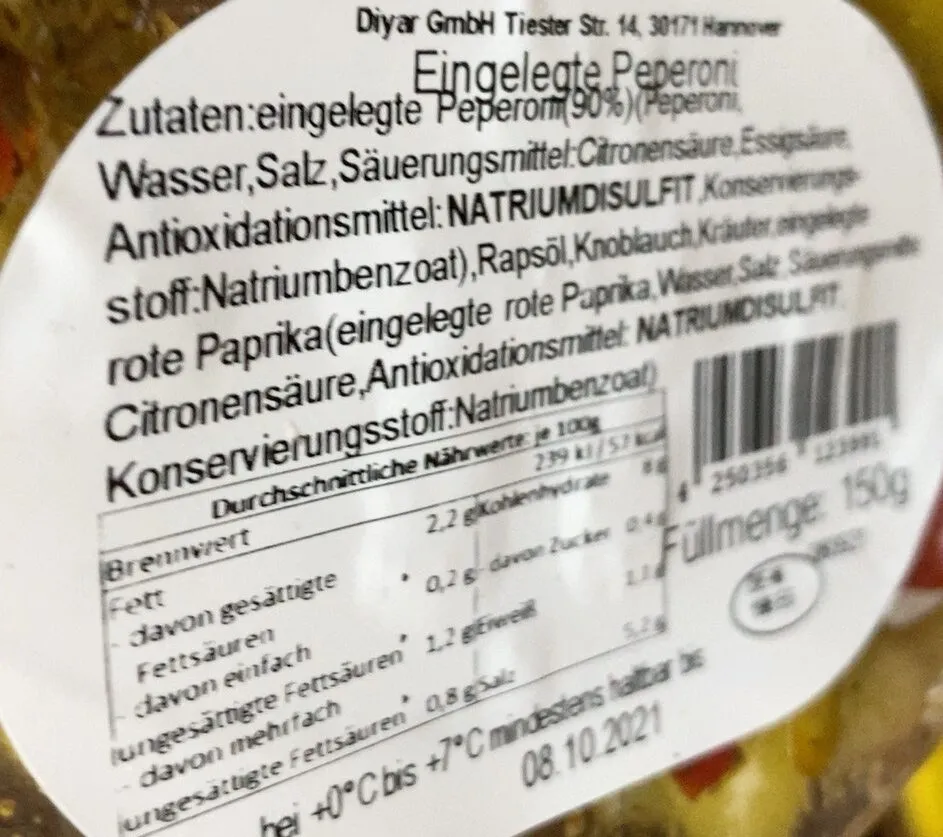 Eingelegte peperoni