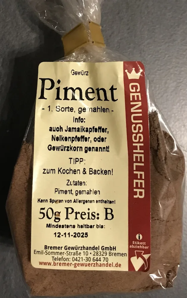 Piment - gemahlen