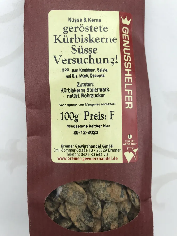 geröstete Kürbiskerne - Süsse Versuchung