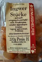 Ingwer Stücke, getrocknet mit Fruktose