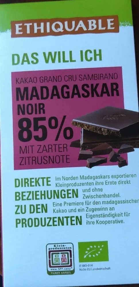 Madagaskar Noir 85 %