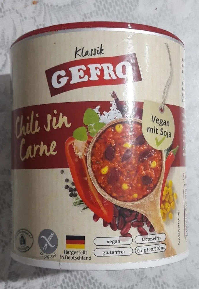 GEFRO Chili sin carne