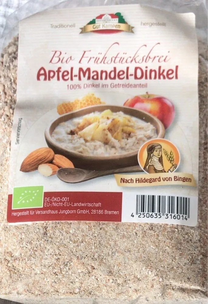 Bio Frühstücksbrei Apfel-Mandel-Dinkel
