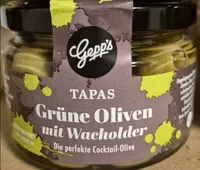 Grüne Oliven mit Wacholder