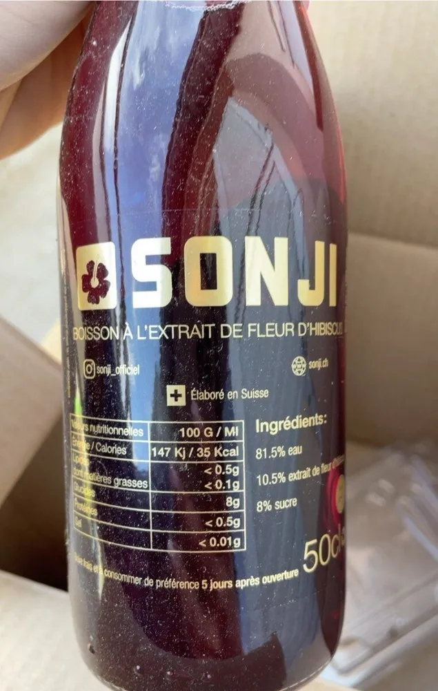 Boisson à l’extrait de fleur d’hibiscus