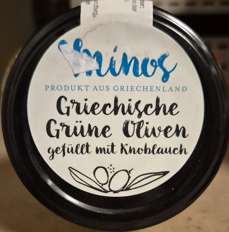 Griechische Grüne Oliven mit Knoblauchfüllung