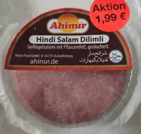 Hindi Salam Dilimli Geflügel Salami mit Pflanzenfett