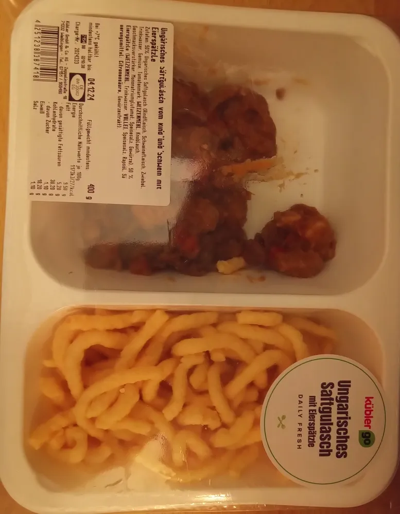Ungarisches Saftgulasch mit Eierspätzle
