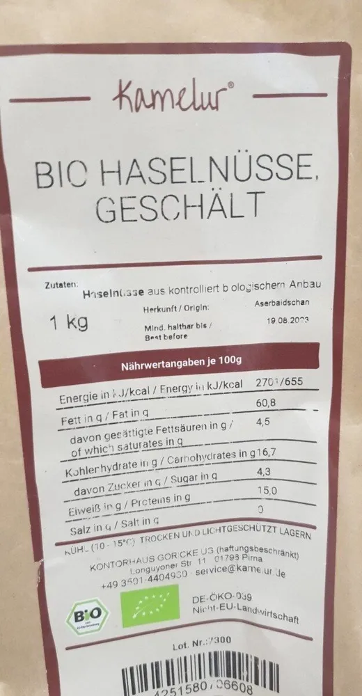 Bio Haselnüsse Geschält