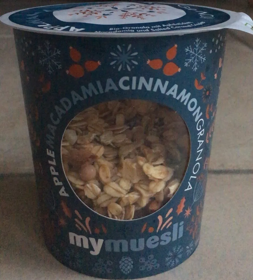Apple macadamia cinnamon granola
