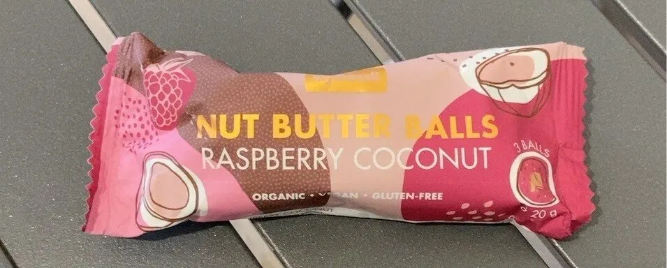 Nut butter balls raspberry coconut