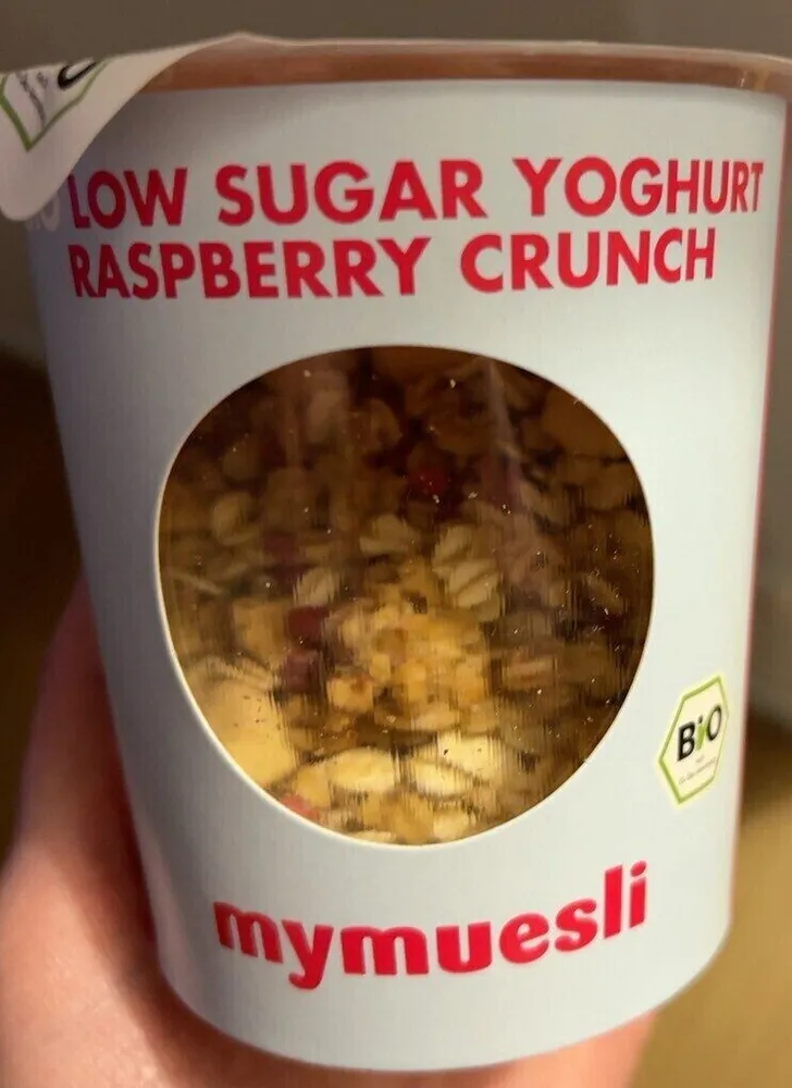 Low sugar yoghurt raspberry crunch