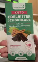 Keto Edelbitter Schokolade mit Zimt