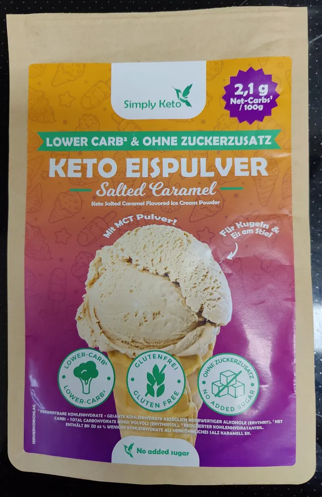 Keto Eispulver Salted Caramel