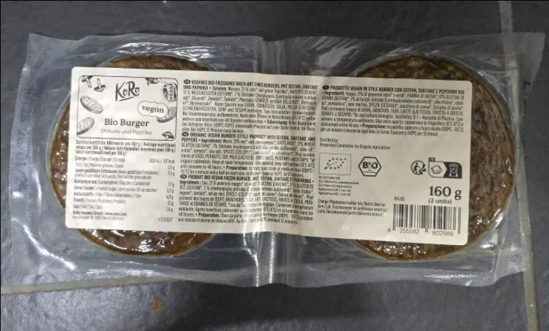 Burger vegana ai peperoni e funghi