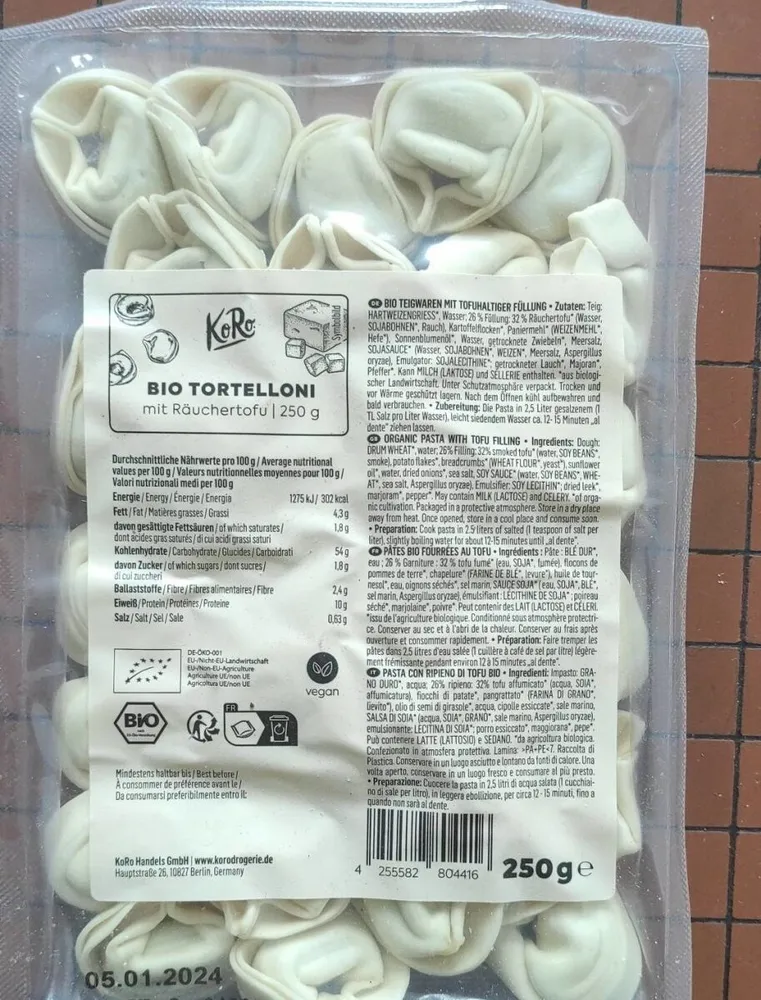 Bio tortelloni mit Räuchertofu
