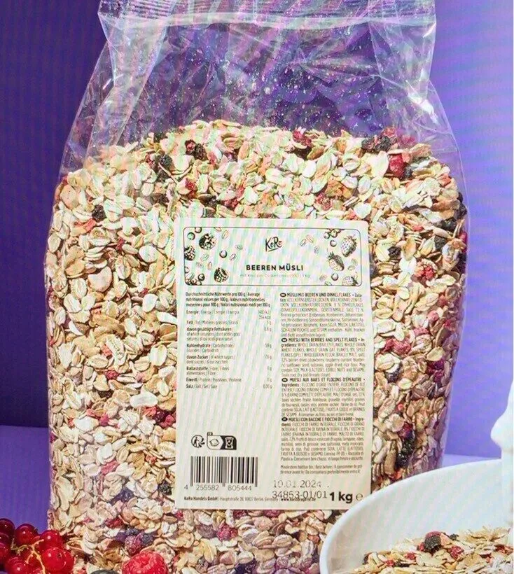 Muesli aux fruits rouges et flocon d’épeautre croustillants 1kg