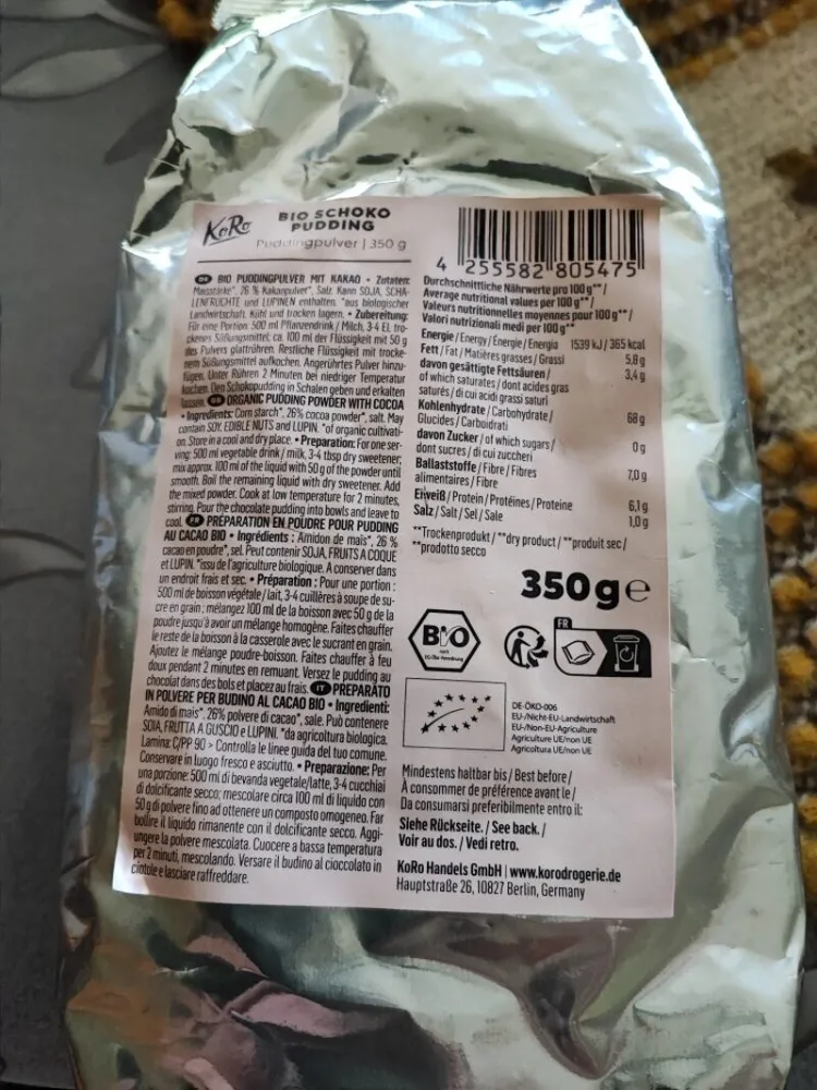 Bio Schoko Puddingpulver