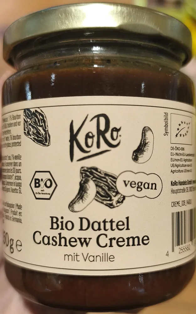 Bio Dattel Cashew Creme mit Vanille