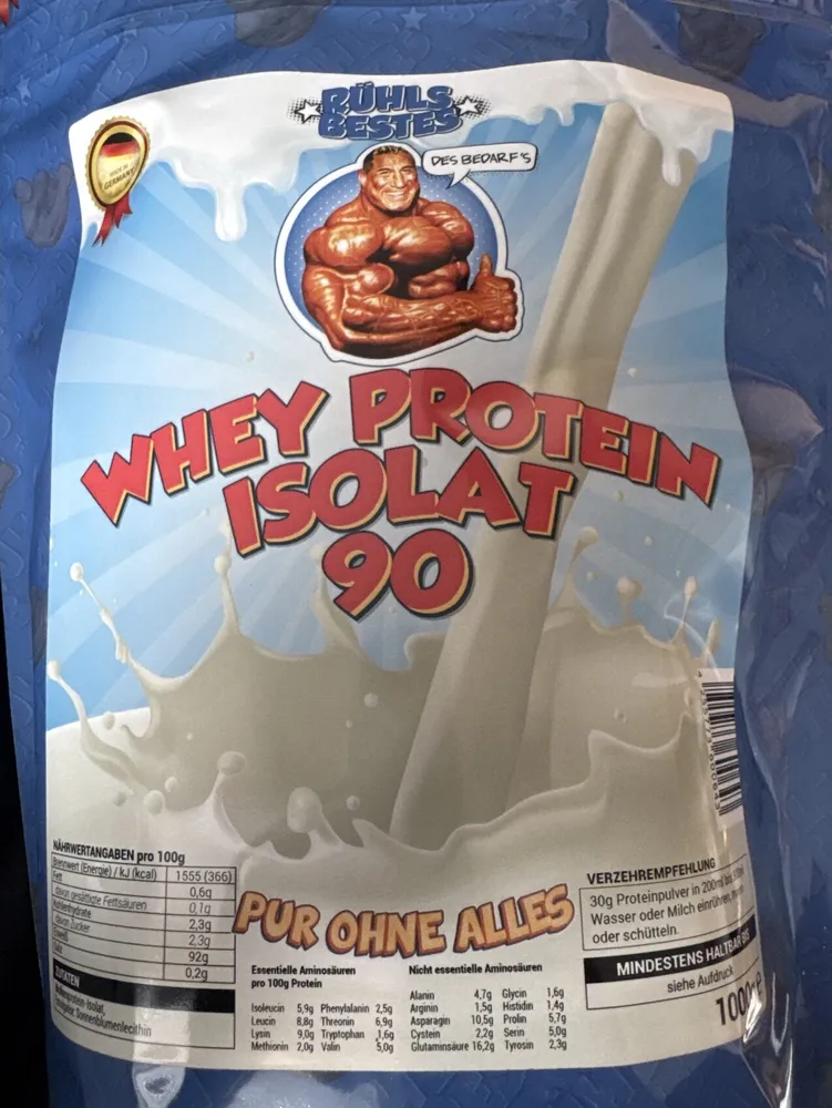 Whey Isolat 90 Pur Ohne Alles