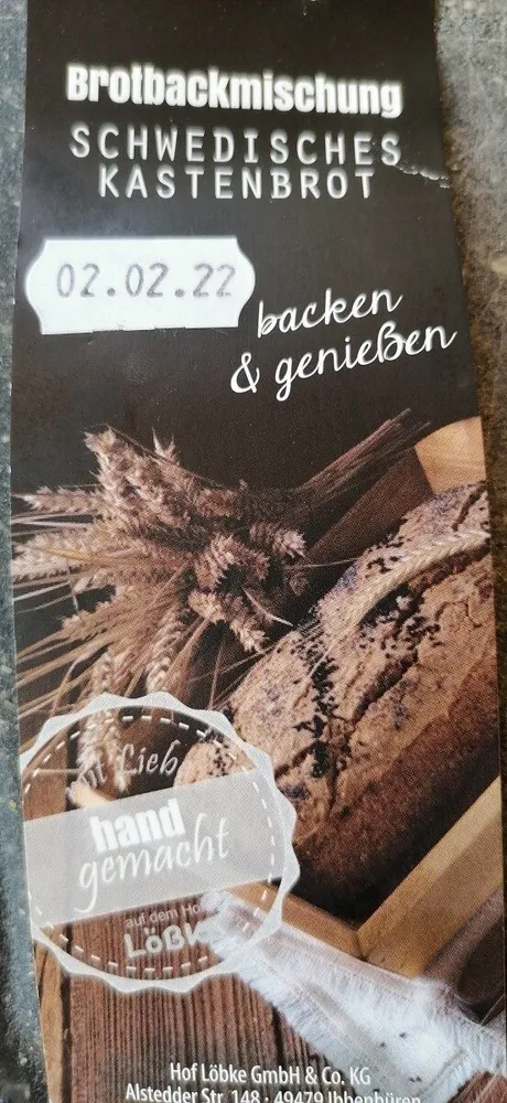 Brotbackmischung Schwedisches Kastenbrot