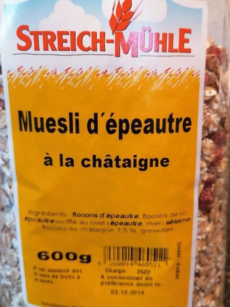 Muesli d épeautre à la châtaigne