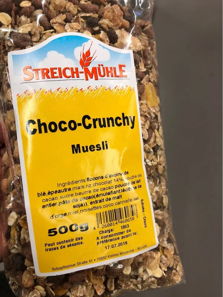 Streich mühle Schoko crunchy Müsli