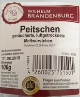Peitschen Geräucherte, Luftgetrocknete Me