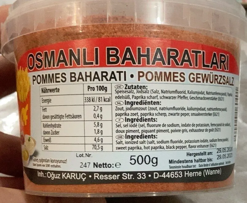 POMMES BAHARATI